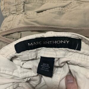 Marc Anthony Beige Linen-Blend Pants